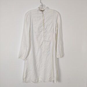 Shukr Linen Button Front Tunic Dress Women's Size Med Bohemian Boho Minimalist